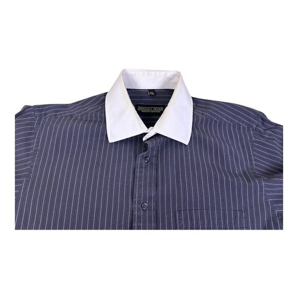 Donald J Trump Men Dress Shirt 15.5 32/33 Black Striped Signature Long Sleeve - Picture 11 of 12
